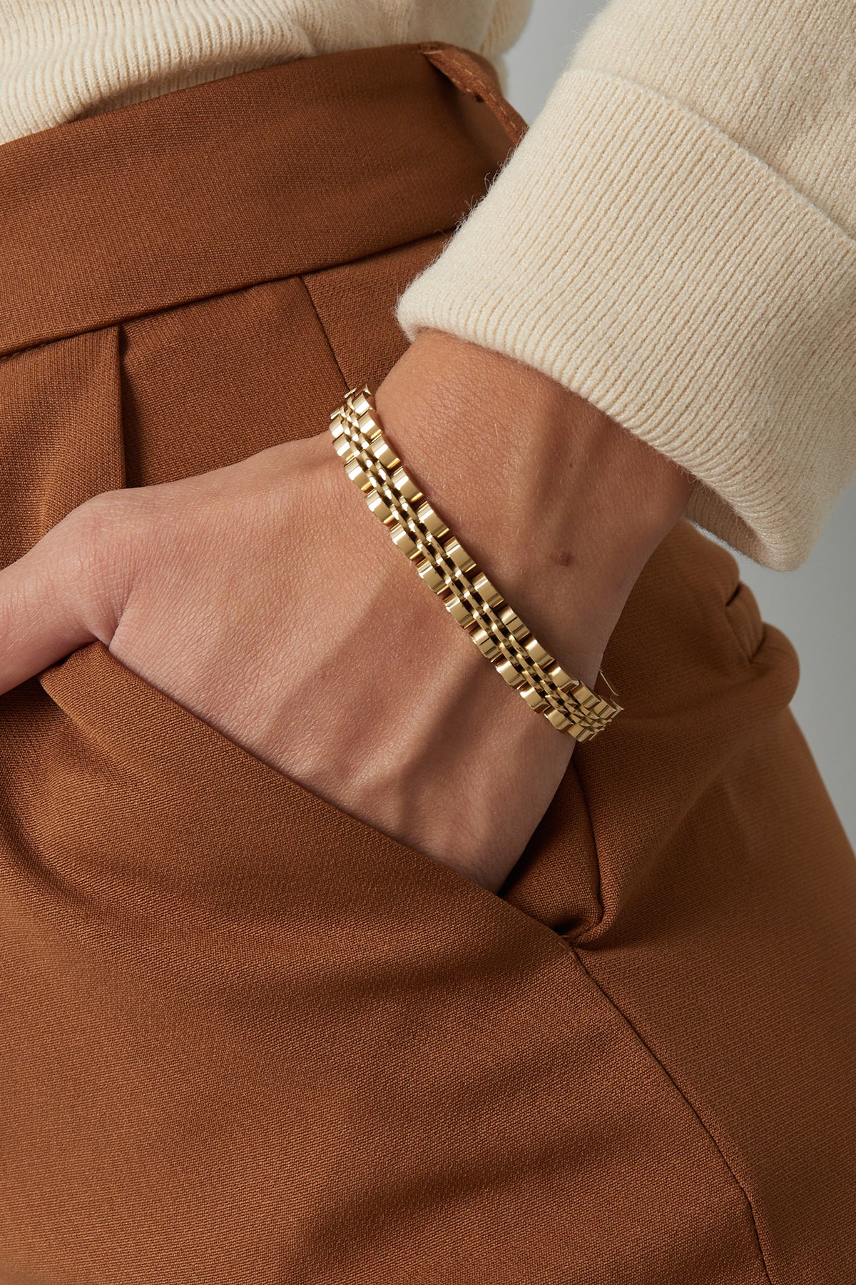 Mooie schakelarmband - Goud / Zilver / Zilver - Goud