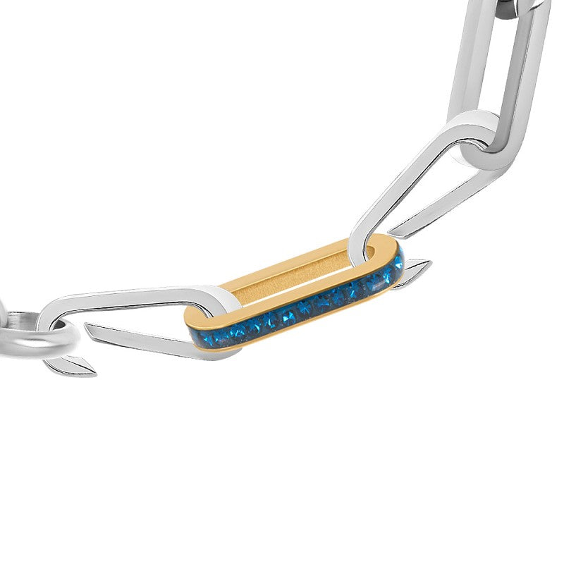 Schakel Zirconia Capri Blue goud Ixxxi Connect