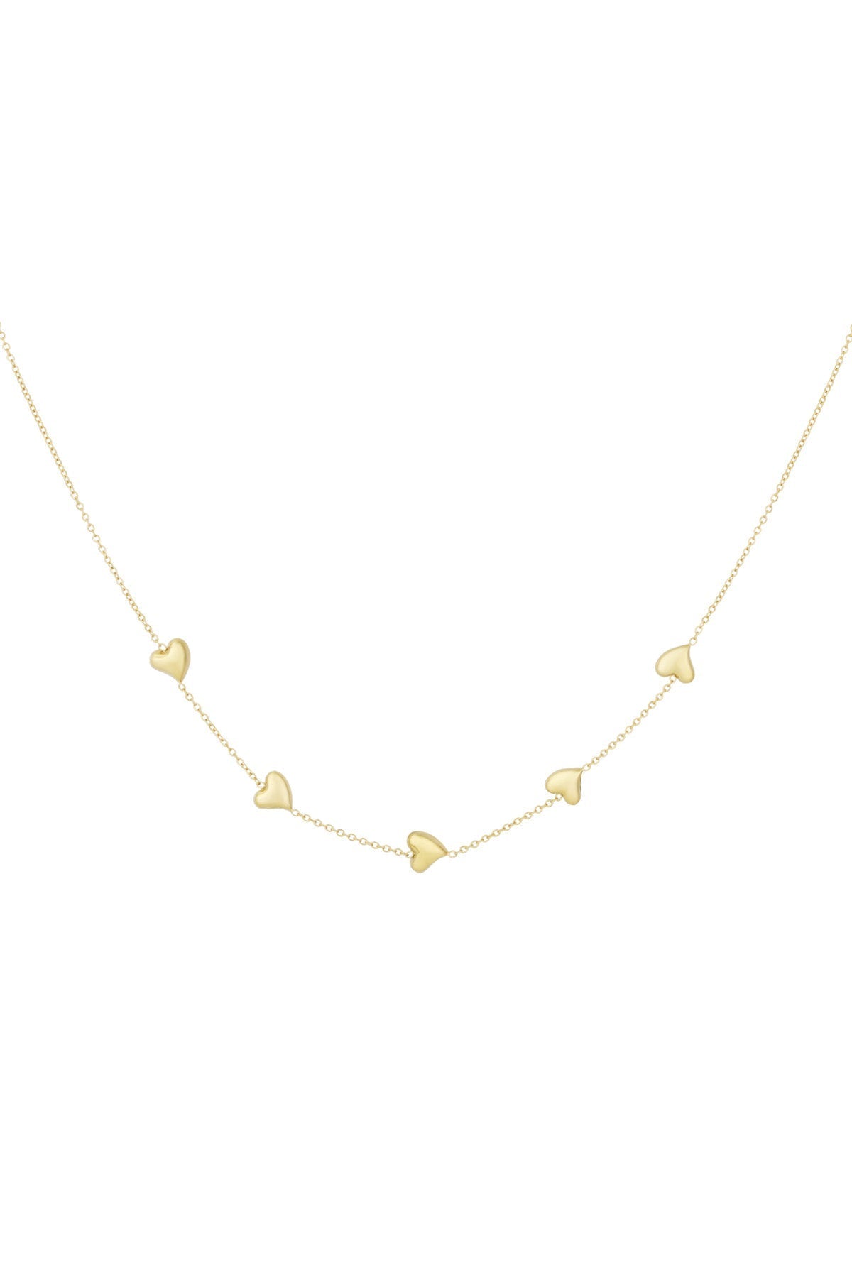 goudkleurige elegante hartenketting