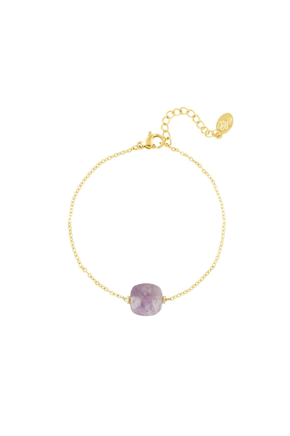goudkleurige Amethist armband