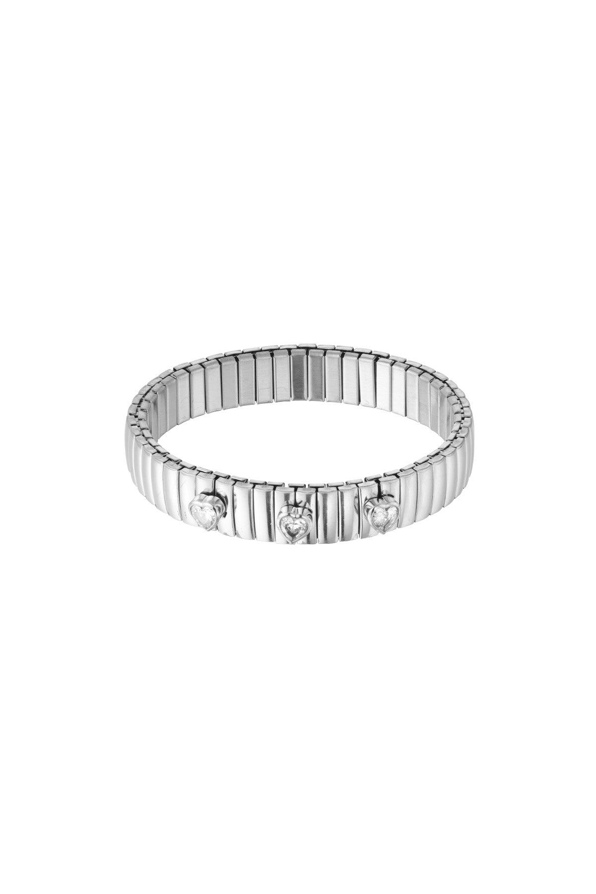 Armband zilverkleurig statement triple love