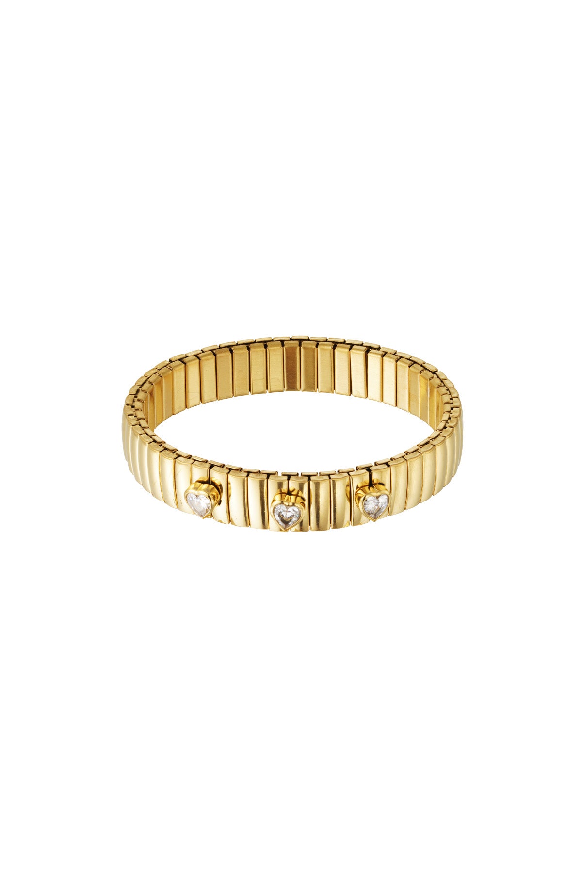 Goudkleurige Statement armband triple love