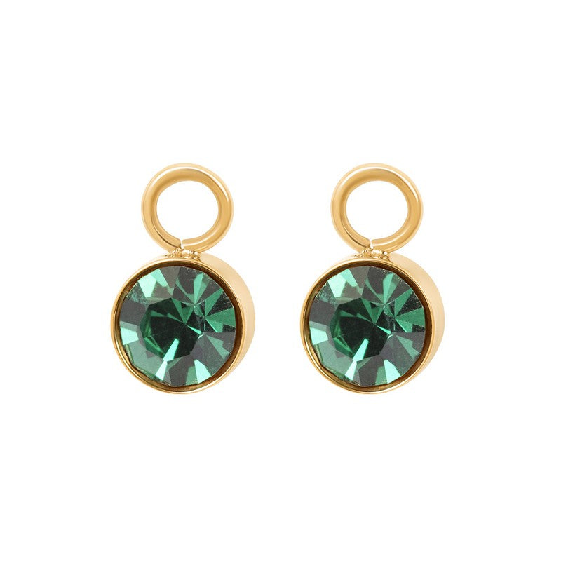 Oorring Bedels Stone Emerald Goud ixxxi jewelry