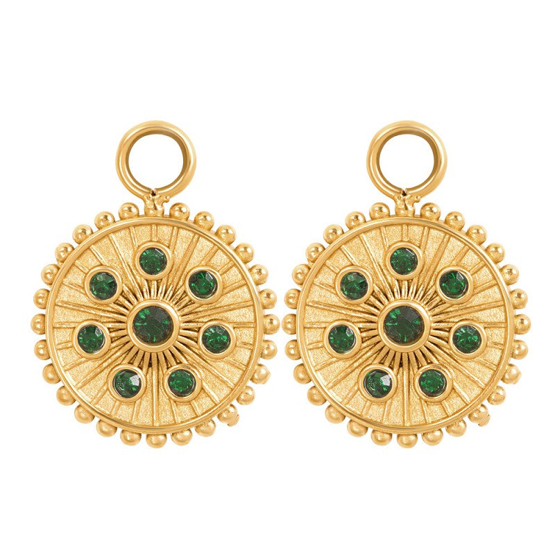 Oorring Bedels Midnight Emerald Goud ixxxi jewelry