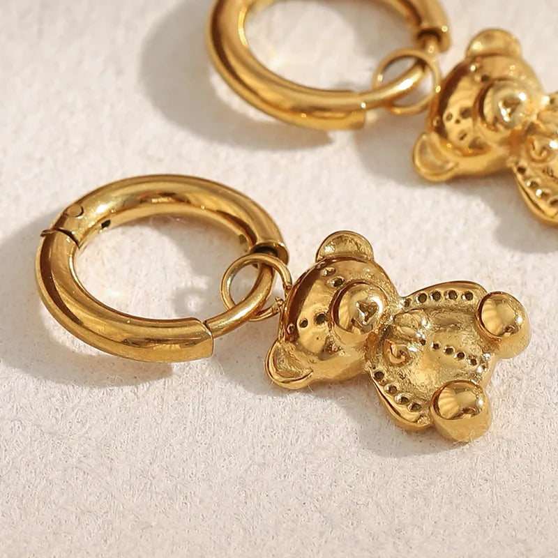 Mini Gouden beren oorbellen