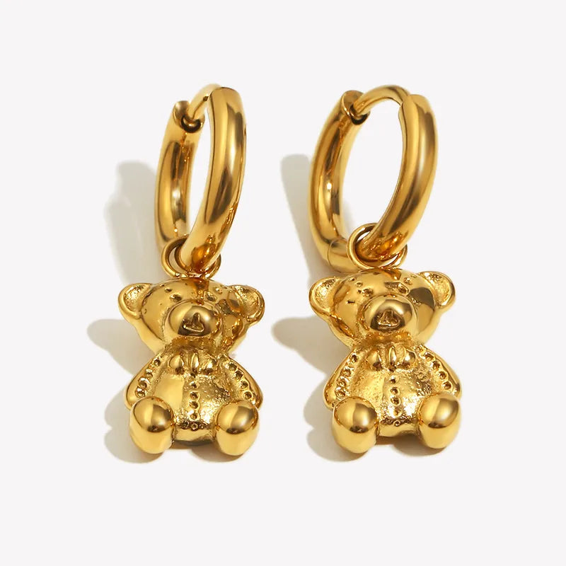 Mini Gouden beren oorbellen