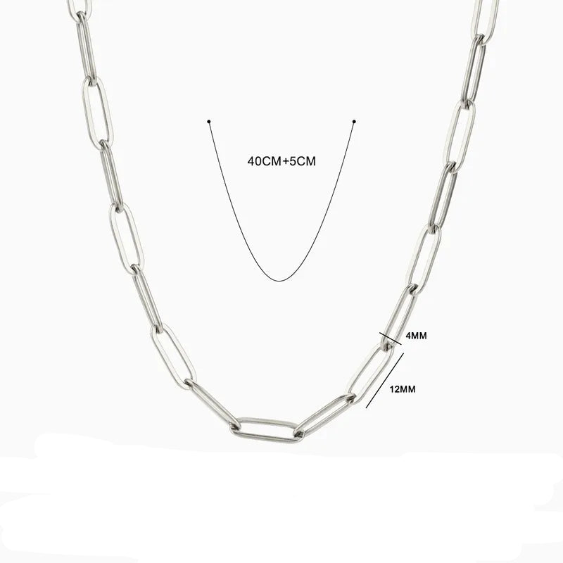 Zilverkleurige schakel ketting