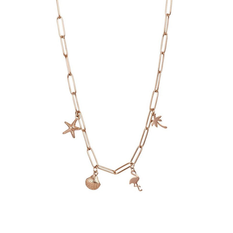 Halsketting met Bedels 40cm Rose-Goud iXXXi Jewelry