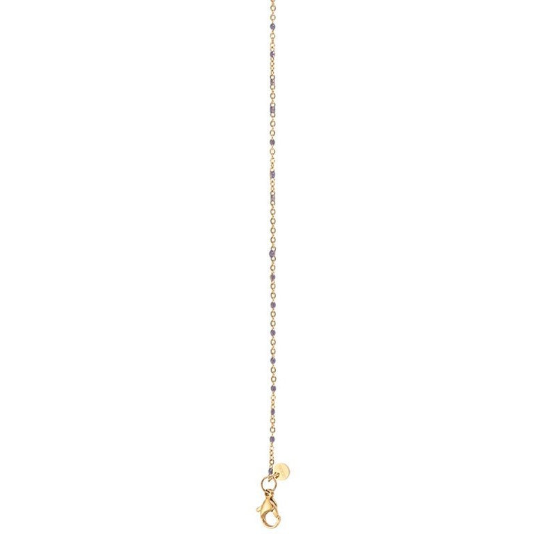 Halsketting 1mm Grey beads Goud XXXi Jewelry