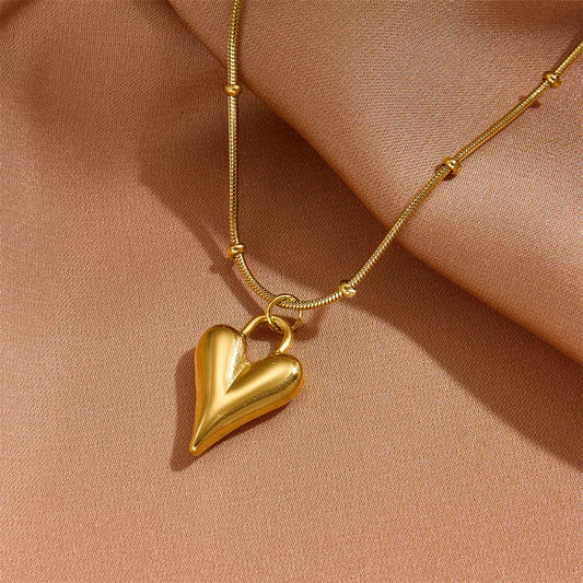 Goudkleurige Ketting met 3D Hart