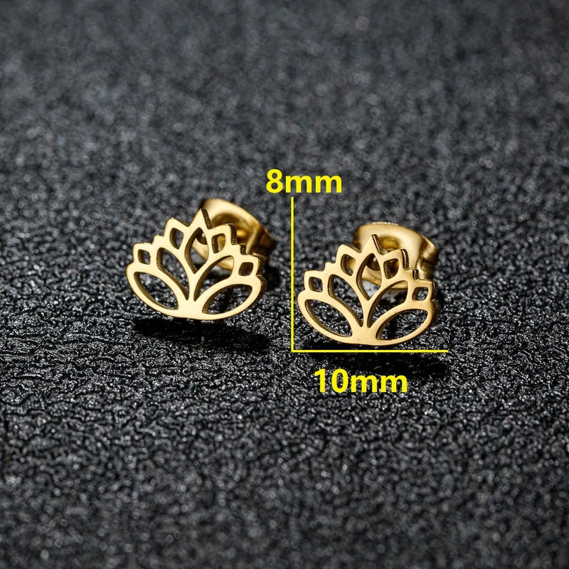 1 Lotus oorstekers goudkleurig