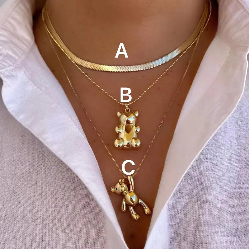 Goudkleurige Gummy beer ketting