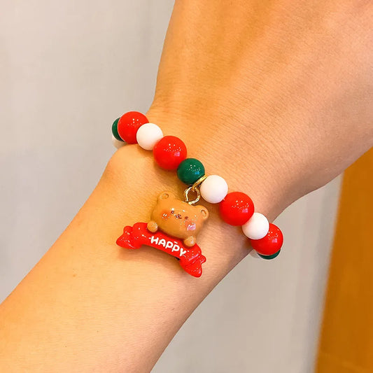 Kerst armbandje met kerstbeer
