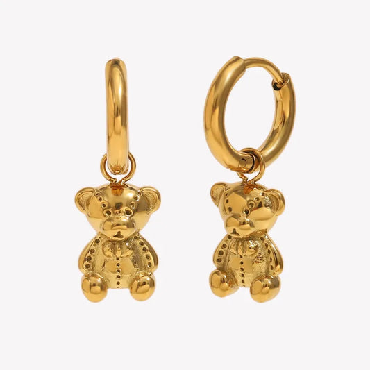 Mini Gouden beren oorbellen