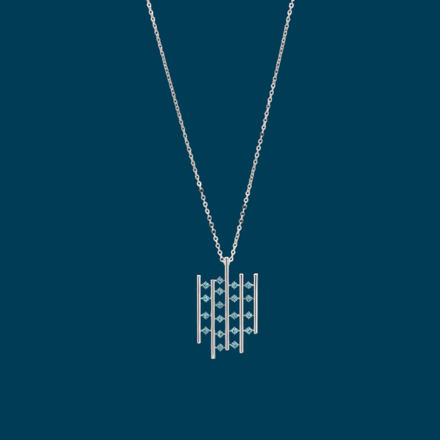 Zilverkleurige Ketting turquoise BE juwels
