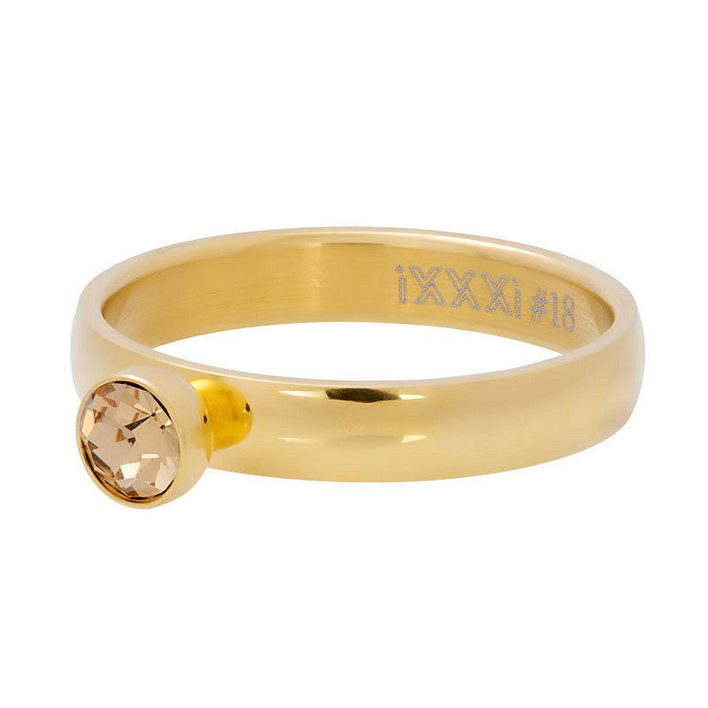 Zirconia 1 Stone Topaz 4mm Ring Goud iXXXi Jewelry