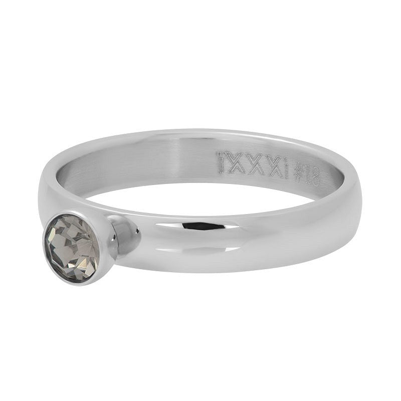 Zirconia 1 Stone Blackstone 4mm Zilver iXXXi