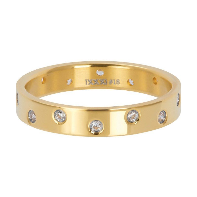 Zirconia 14 Stones Crystal 4mm Ring Goud IxxxI