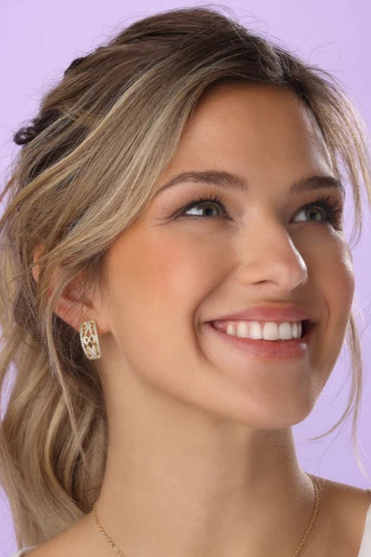 Goudkleurige sparkle oorbellen BE jewels