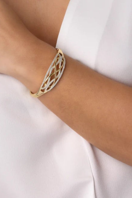 Goudkleurige elastische sparkle armband BE jewels