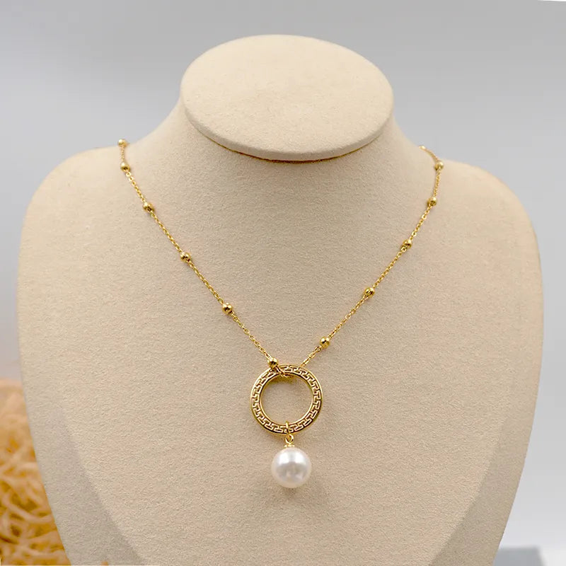 Goudkleurige Fantasie ketting met parel