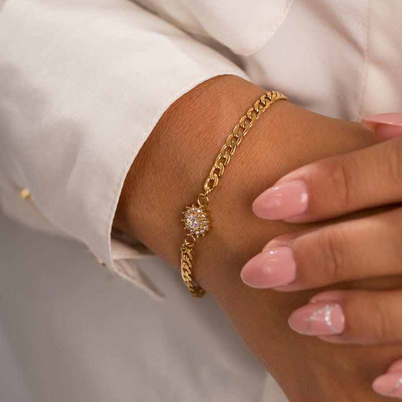 Armband Small Lucia Crystal 17+3cm Goud iXXXi