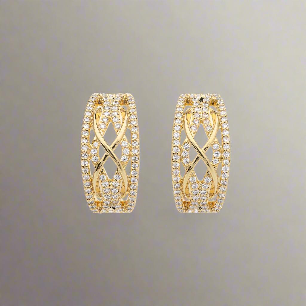 Goudkleurige sparkle oorbellen BE jewels