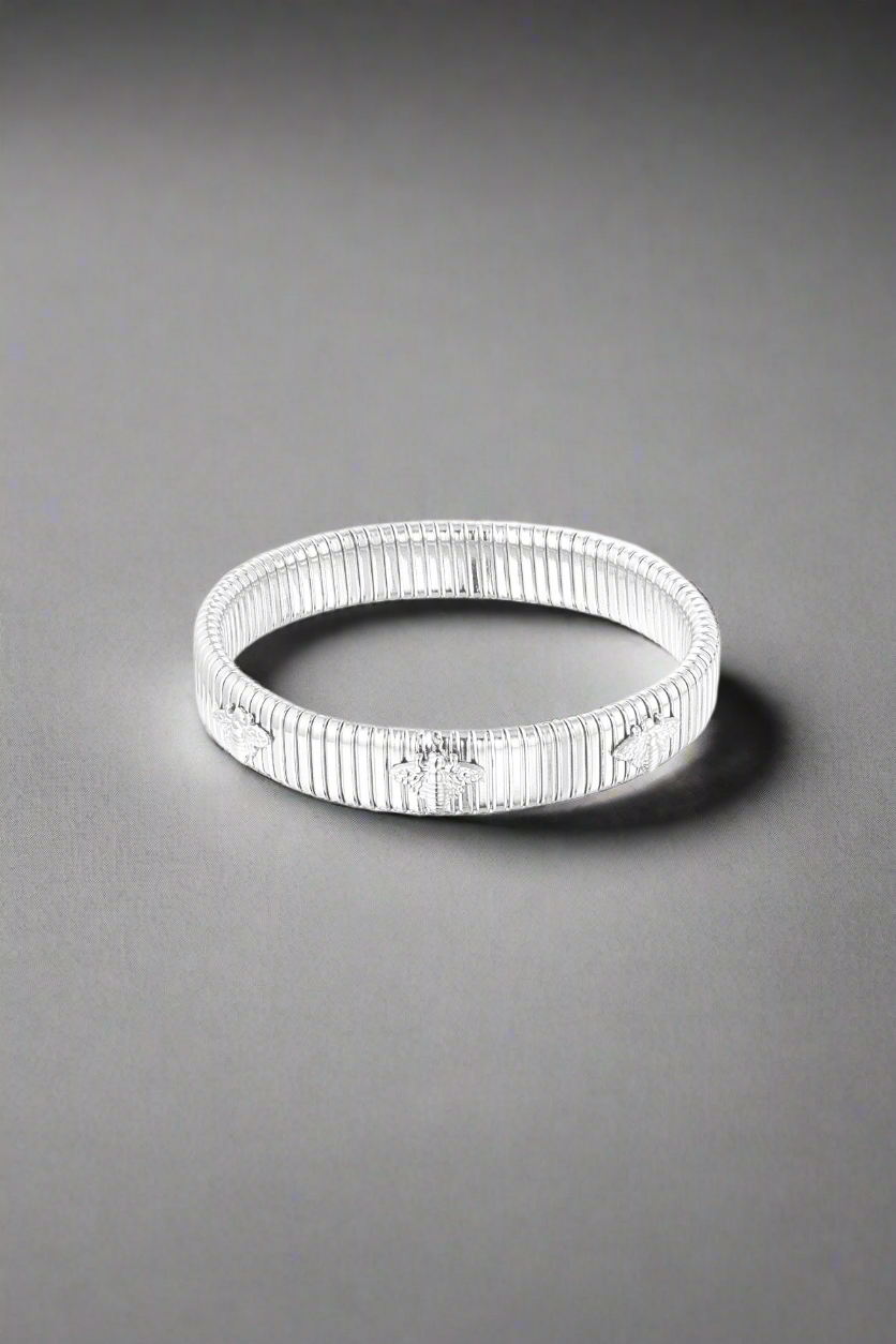 Zilverkleurige Bijen Beauty armband