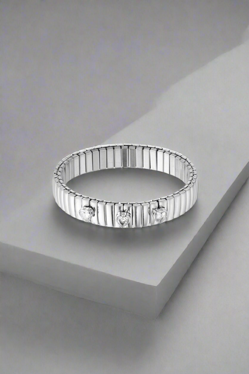 Armband zilverkleurig statement triple love