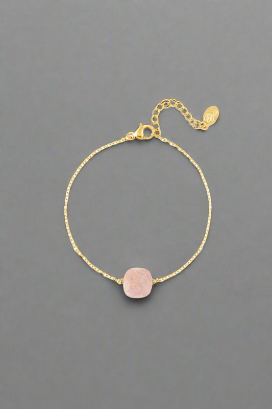 Goudkleurige Rhodochrosiet armband