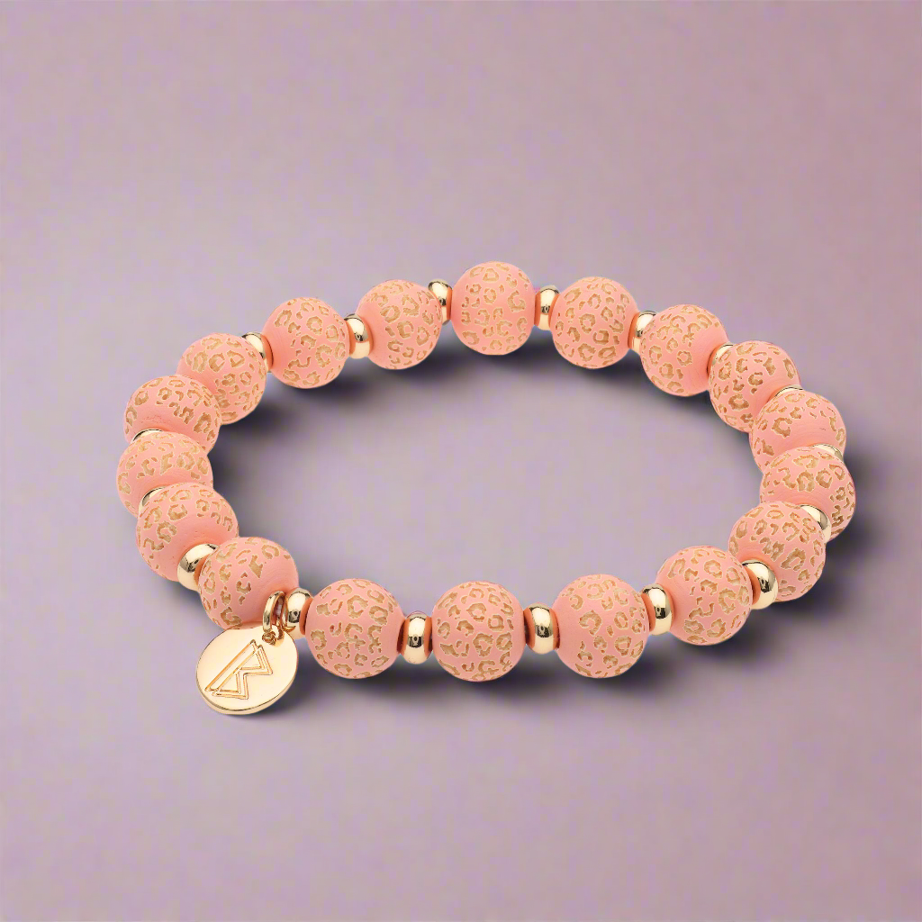 Elastische armband roze koraal BaBeZa