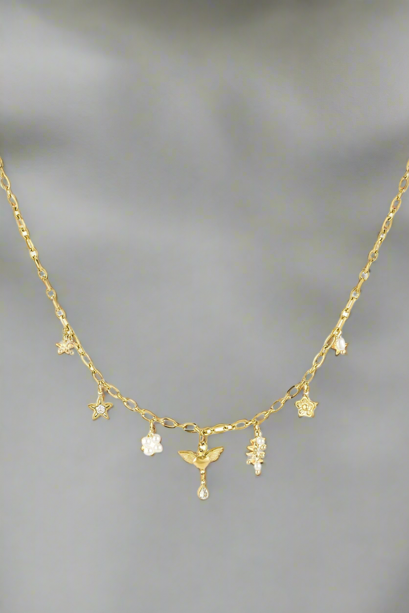Goudkleurige engel bedelketting