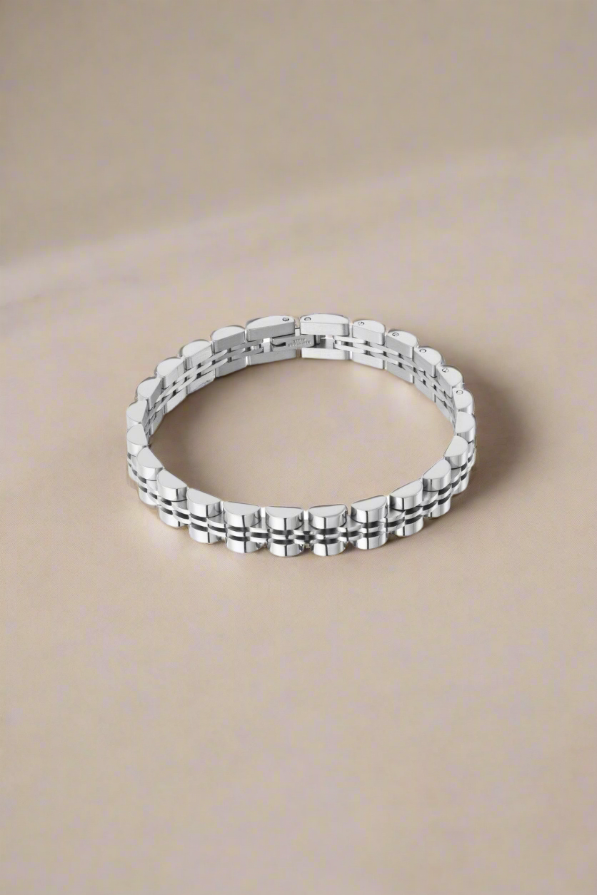 Mooie schakelarmband - Goud / Zilver / Zilver - Goud