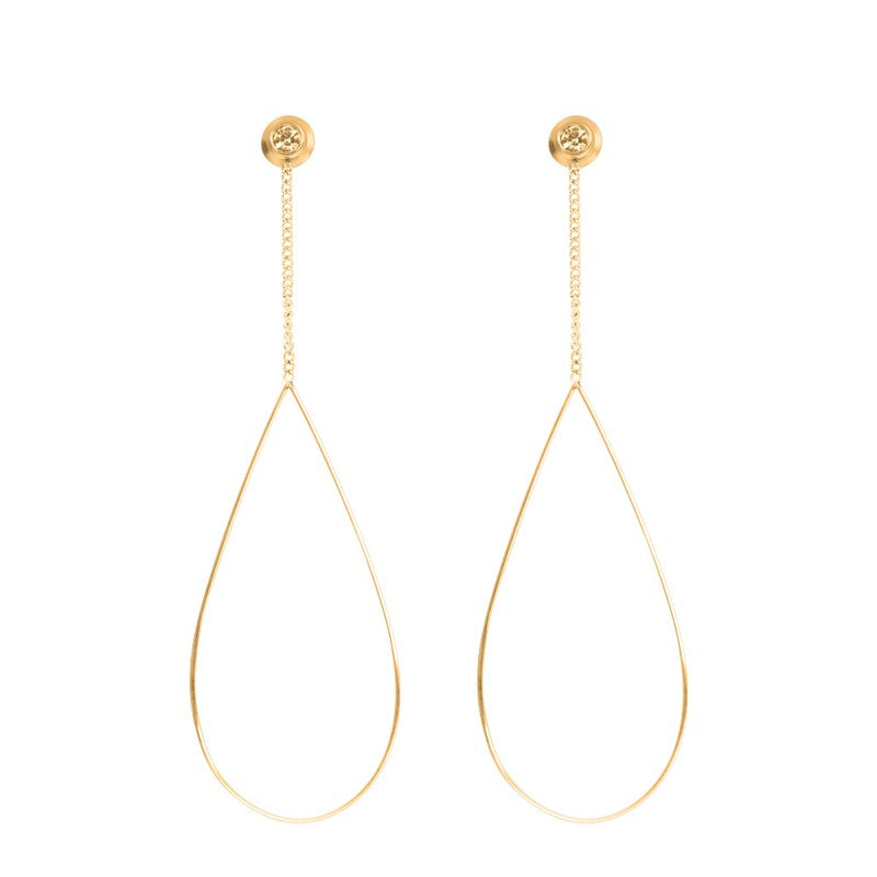 Oorbellen Oval Chain Stone Goud Ixxxi Jewelry