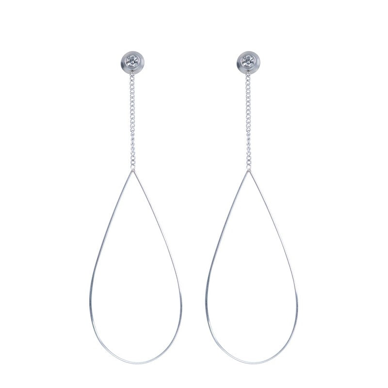 Oorbellen Oval Chain Stone Zilver iXXXi Jewelry