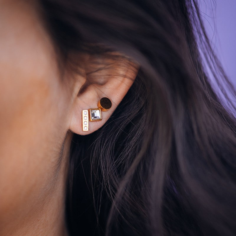 Oorbellen Design Rectangle Goud iXXXi Jewelry