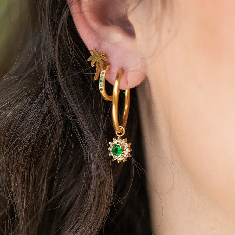 Oorring Bedels Lucia Emerald Goud ixxxi jewelry