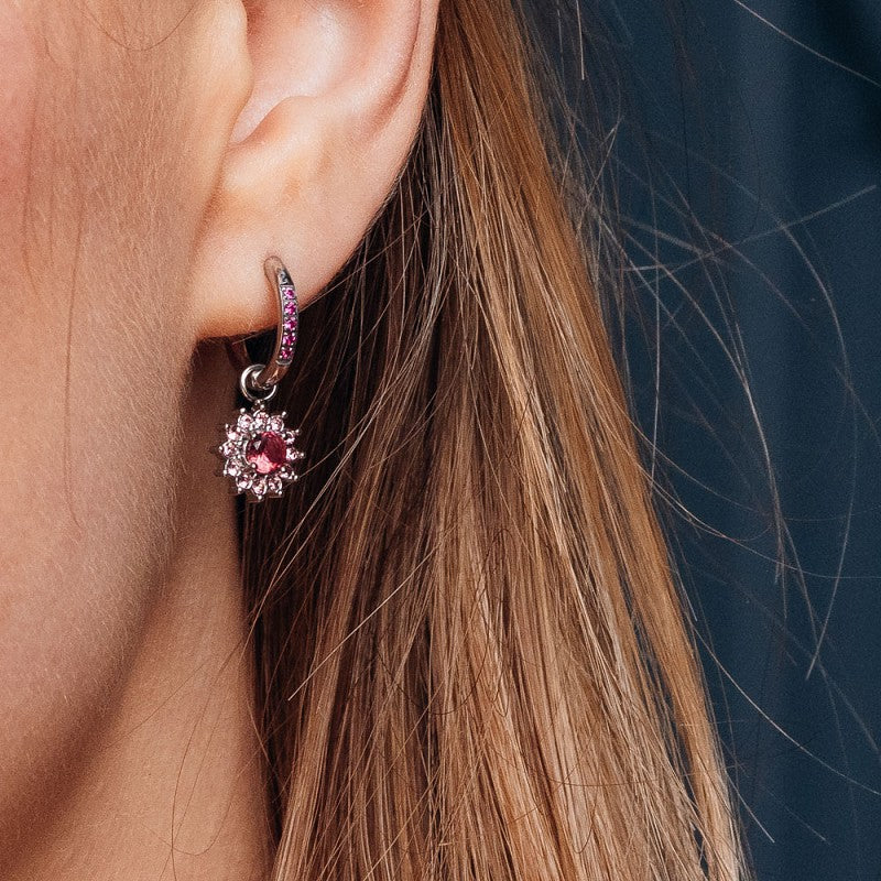 Oorring Bedels Lucia Fuchsia Zilver ixxxi jewelry