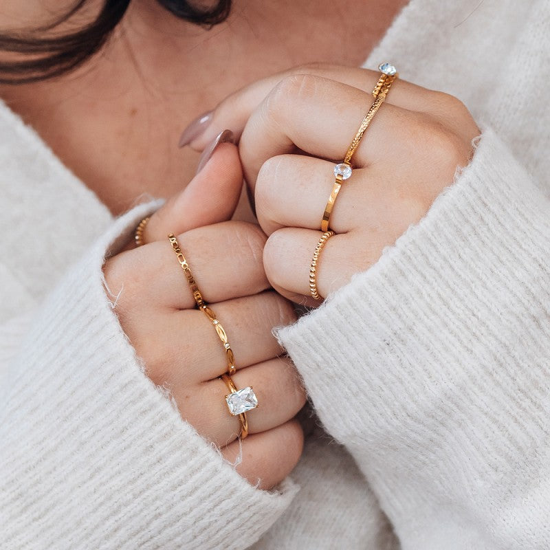 Fame Mini Glamour Stone ring Goud iXXXi