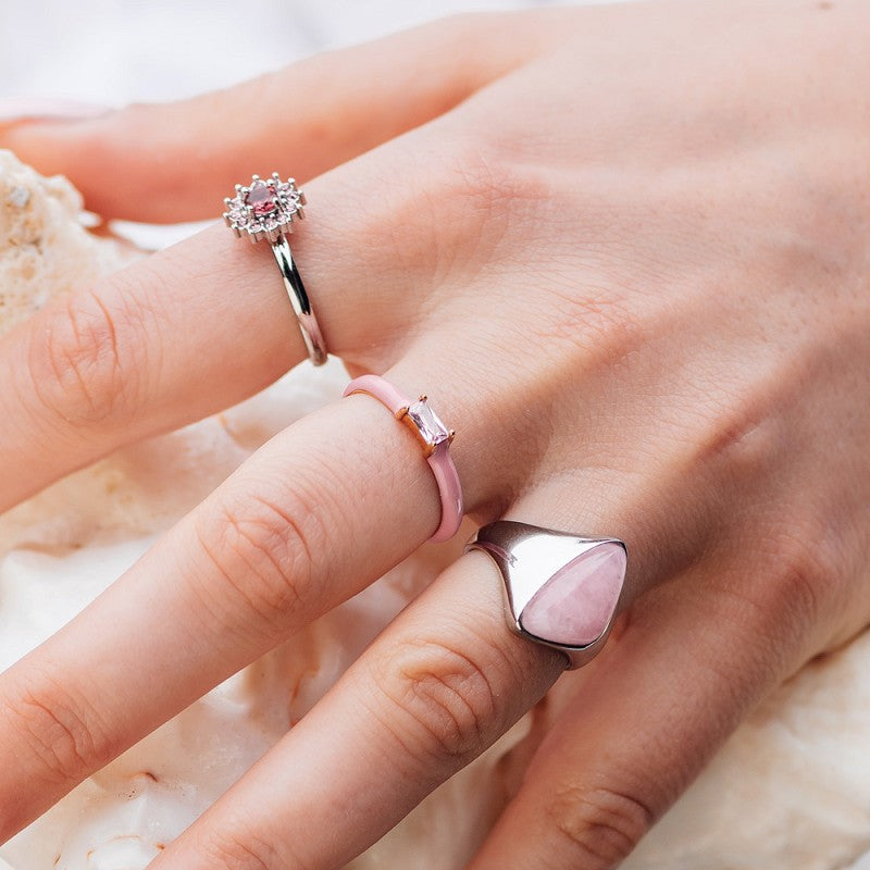 Fame Lucia Small Ring Fuchsia Zilver iXXXi