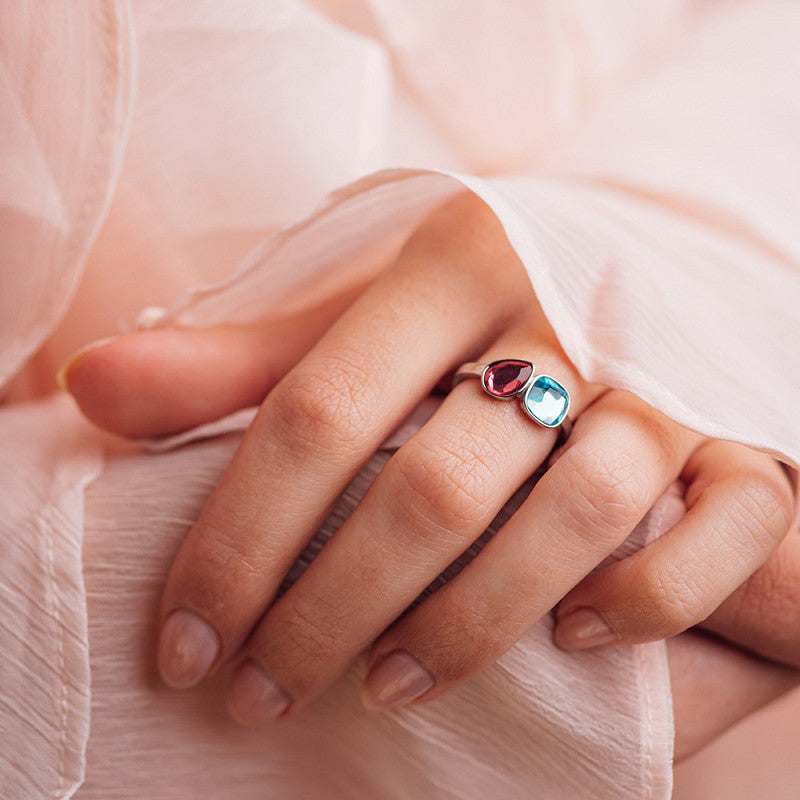Fame Hyacinth Aqua Ring zilver iXXXi