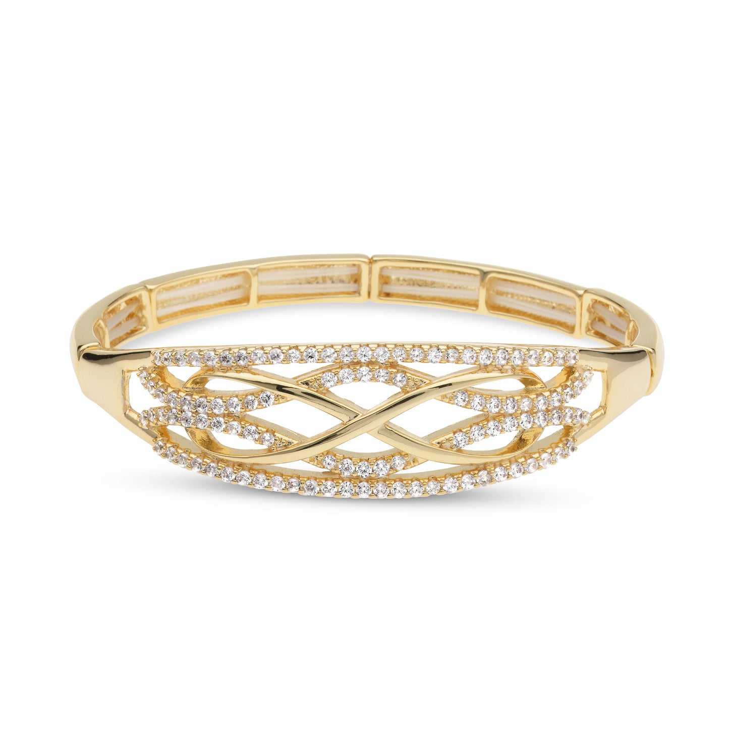 Goudkleurige elastische sparkle armband BE jewels