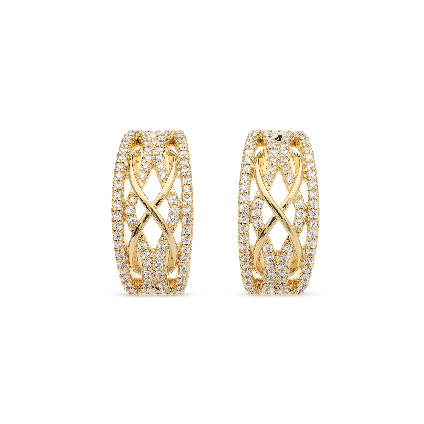 Goudkleurige sparkle oorbellen BE jewels