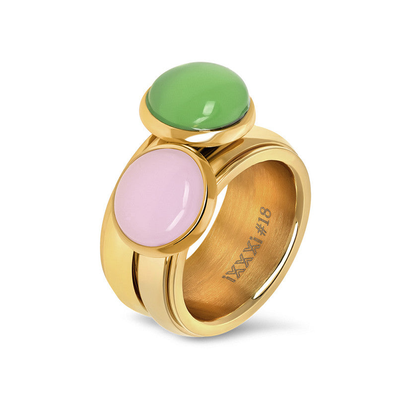 Vulring 10 mm Matt Green Stone 4mm goud ixxxi jewelry