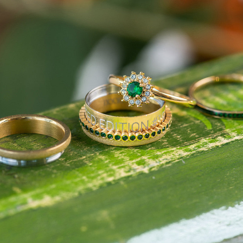 Vulring Lucia Small Emerald 2mm goud ixxxi jewelry