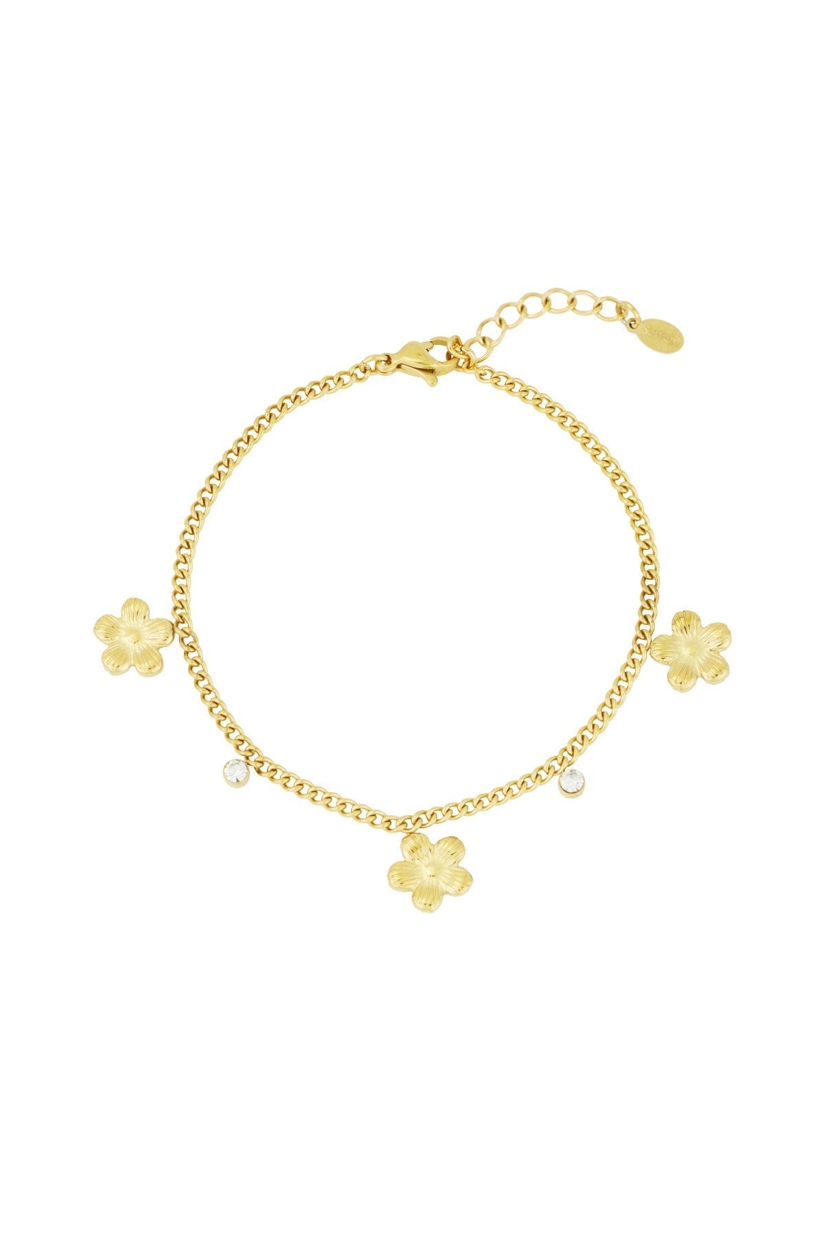 Goudkleurige Glinsterende bloemenarmband