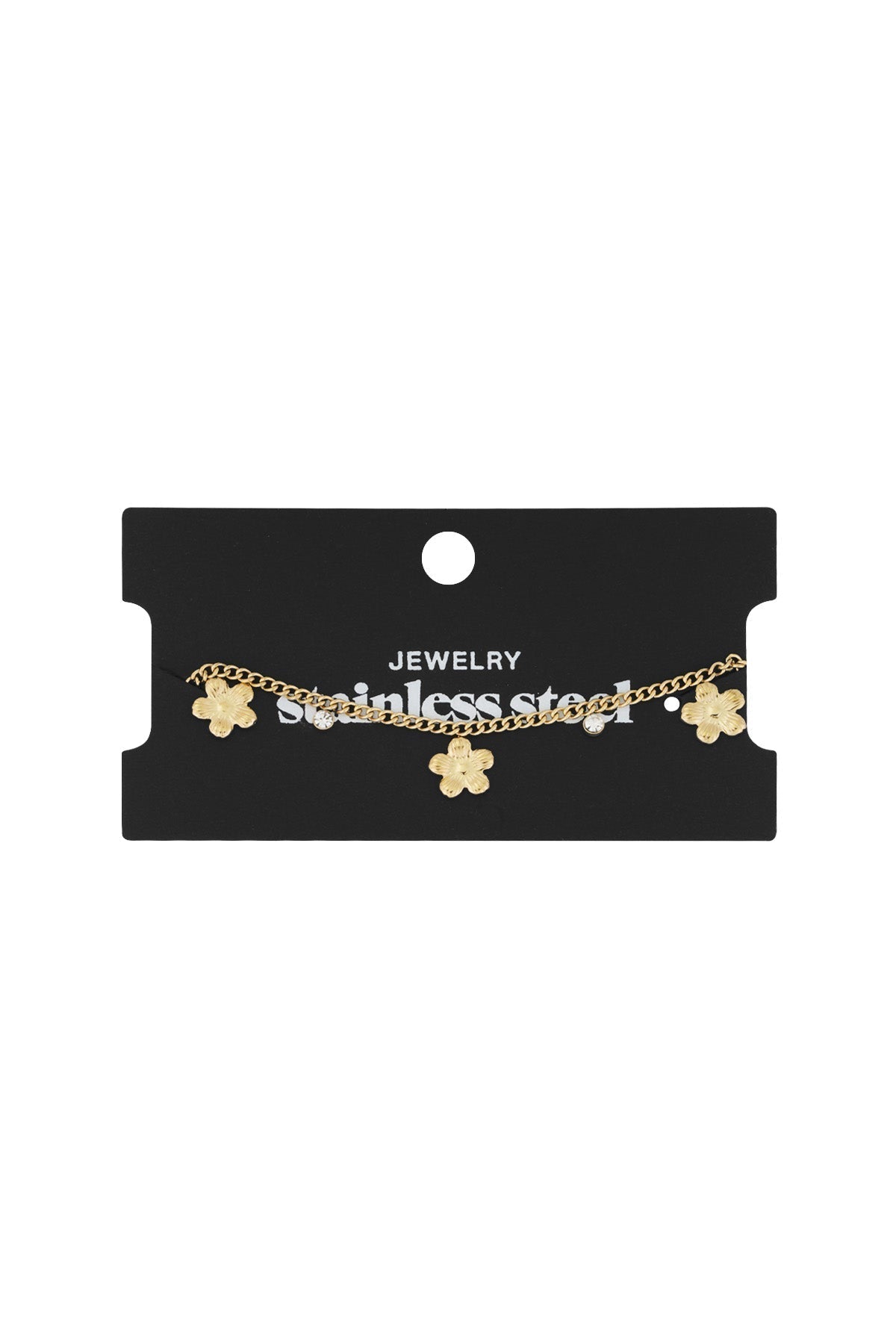 Goudkleurige Glinsterende bloemenarmband