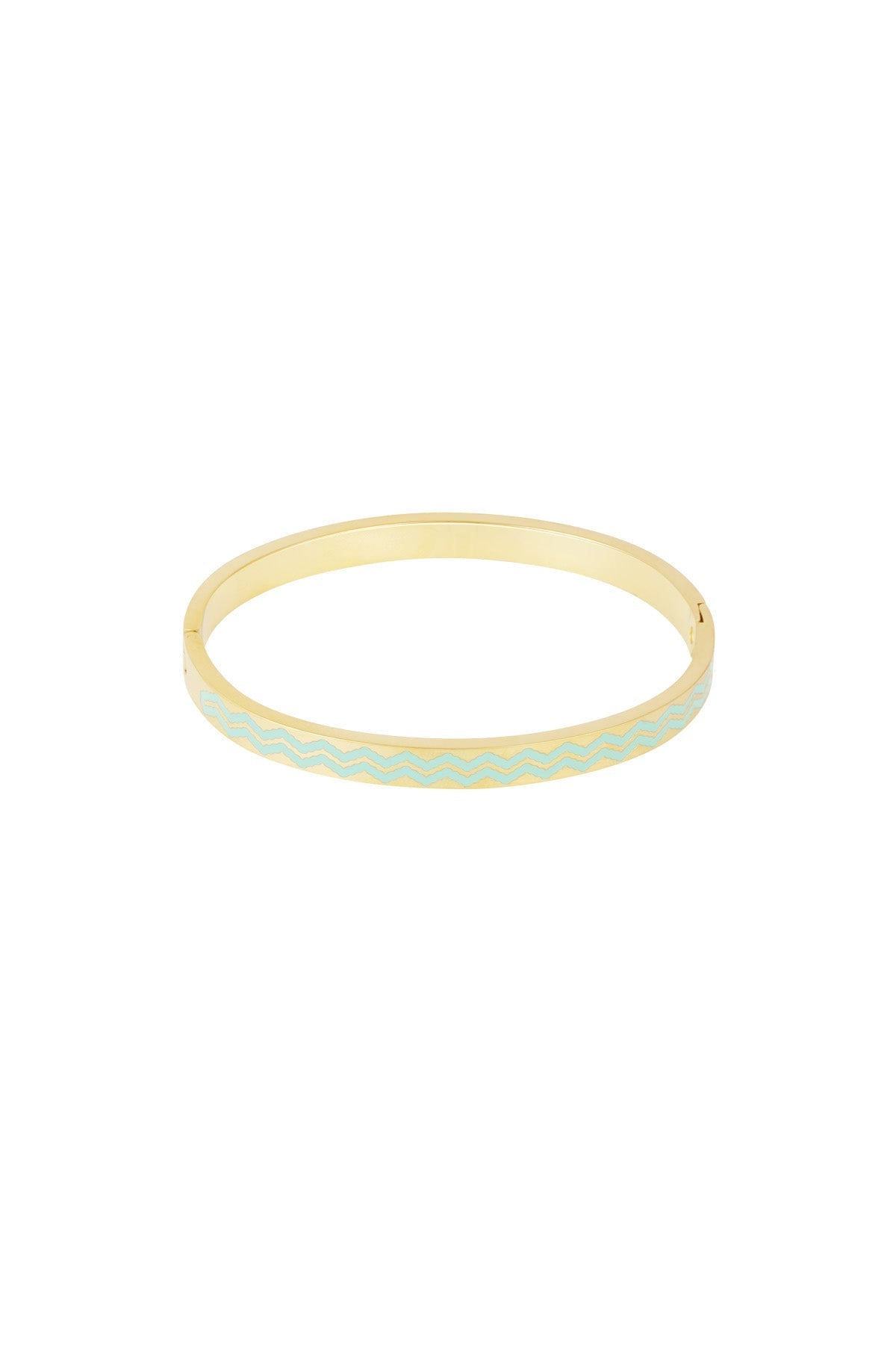 Goudkleurige armband met blauwe golvenprint