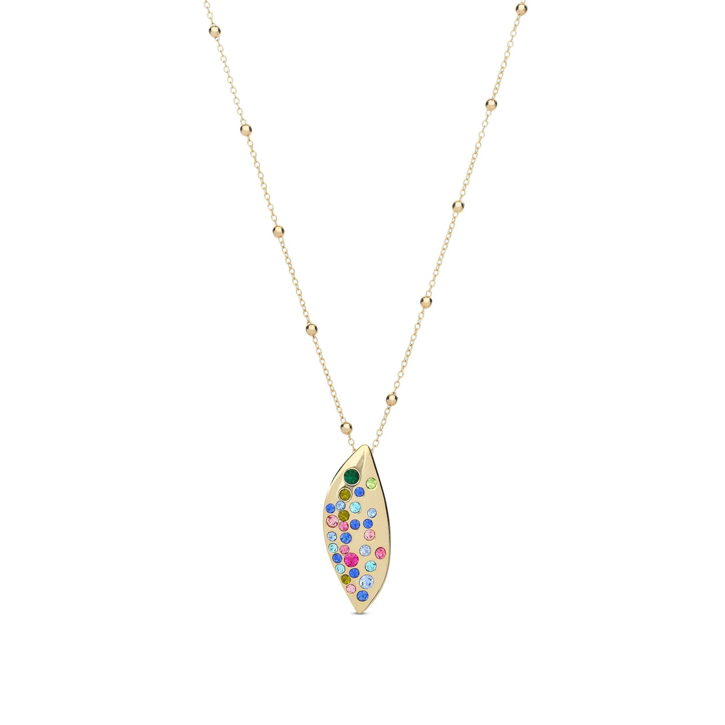 Goudkleurige multicolor ketting BEjewels