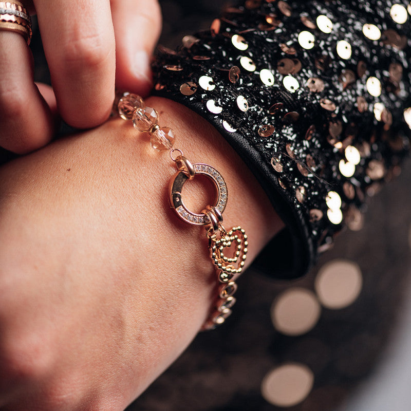 Verbindschakel Zirconia Stone Small Rosé goud IXXXI Connect